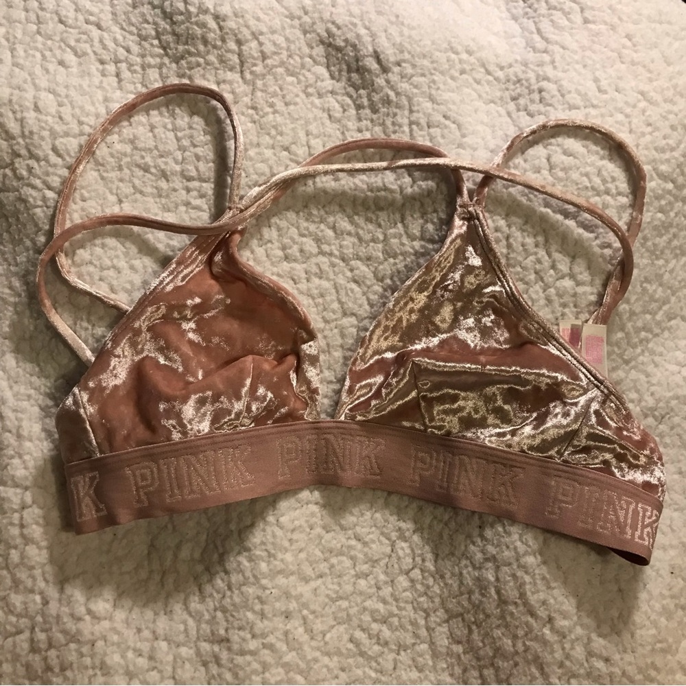 Pink VS Velvet bralette XS